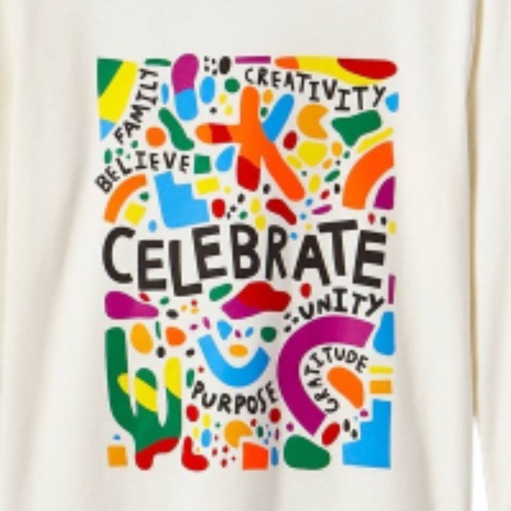 NWT Boys' Celebrate Graphic Long Sleeve T-Shirt - Cat & Jack - XXL/XL+XXL HUSKY - Picture 2 of 4